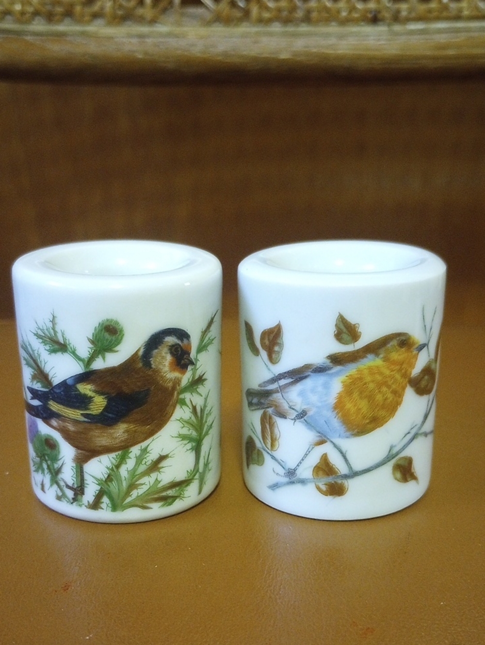 NWOT Funny Design Vintage German Ceramic Bird Candle Holders for Taper Candles